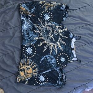Celestial Sun and Moon Print Dress